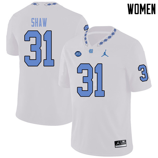 Jordan Brand Women #31 Tre Shaw North Carolina Tar Heels College Football Jerseys Sale-White